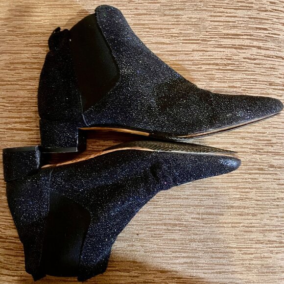 Miista London handmade black metallic leather sparkle Chelsea Boots 39/8.5 - Picture 2 of 7